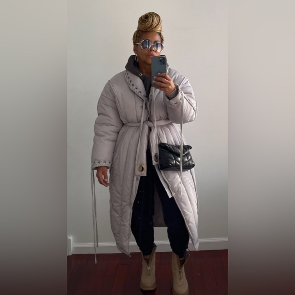 BBXBRAND Grey Puffer Maxi Coat Size M/L